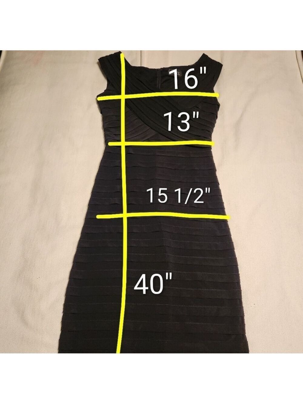 Adrianna Papell Black Sheath Dress Size 6 - Picture 12 of 12